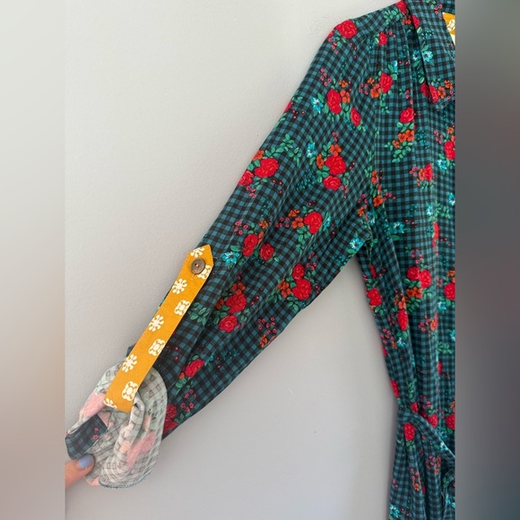 Matilda Jane Follow Your Dreams Fa La La Shirt Dress Sz S plaid floral - Picture 12 of 16